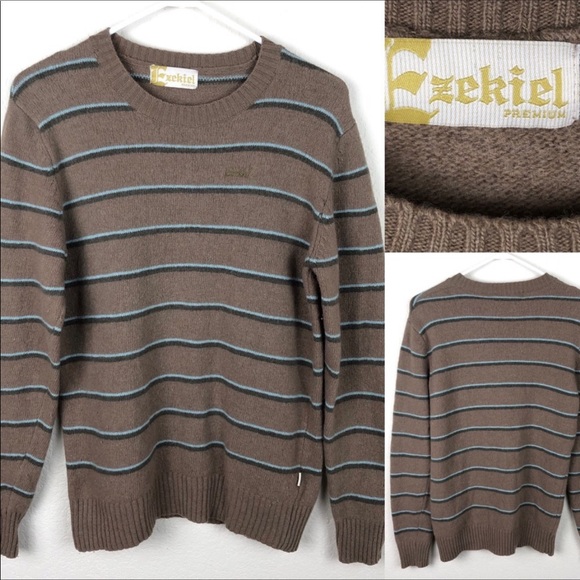 Ezekiel Other - Ezekiel Wool Sweater. Tan with a light blu…